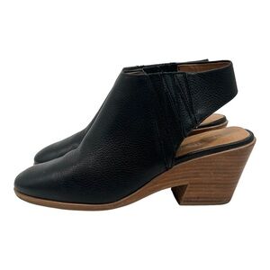 Gentle Souls Harlie Slingback Black Leather Open Back Comfort Booties Womens 9.5